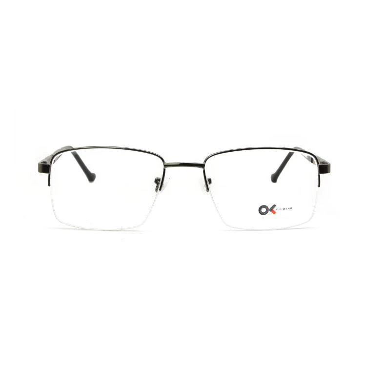 92136 Fashion Half Frames Rectangle Metal Glasses Frame