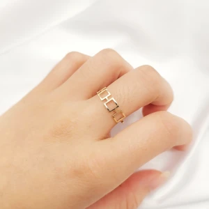 9k Solid Gold elegant hoops gold designed huggies Women Finger Ring 9K Genuine Gold Jewelry Fashion Women Finger Ring