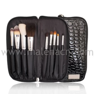 9PCS Makeup Brushes with Stone Pattern Pouch