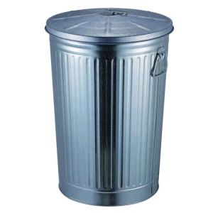 A6501 zinc plated waste bin with 25 / 35 / 45 / 55 / 65 / 75 / 100L