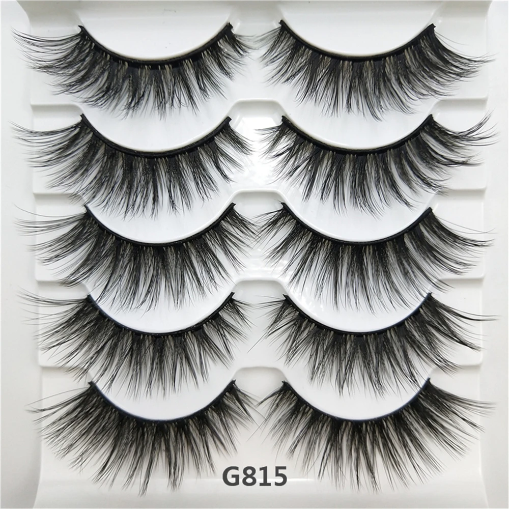 Abestyou 5 Pairs 12-25MM Luxury 100% real 3D Mink Eye Lashes Wholesale Private Label 3D Mink Eyelashes
