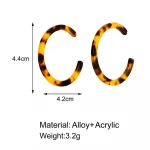 Acrylic Earring Set Tortoiseshell Acrylic Hoops Different Size in 4pcs/sets Acetate Earrings For Women Jewelry