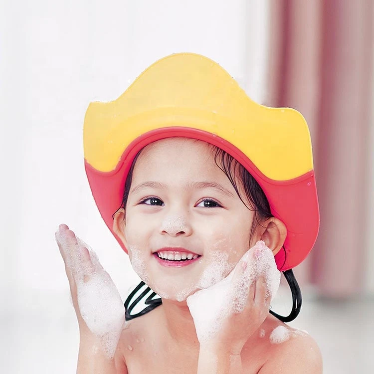 Adjustable Soft Baby Children Shampoo bathing caps Head Shower Hat silicone baby shower cap
