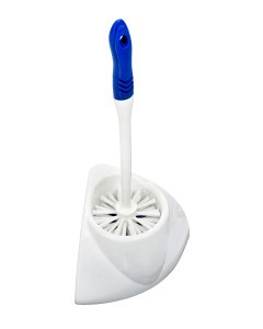 Alpine Industries 16 in. Plastic Toilet Bowl Brush and Corner Caddy Holder (2-Pack)