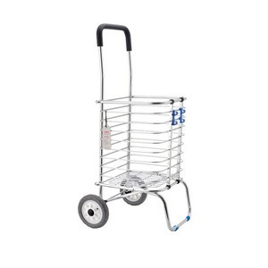Aluminium Alloy Folding Shopping Cart For Supermarket/ 35L Portable Shopping Trolley Cart With 2 Eva Wheels Without Bag