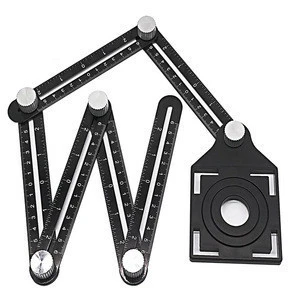 Aluminium Alloy Multi-functional Angle Finder Measuring Ruler with Perforated Mold angle template tool izer