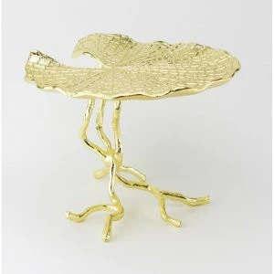 Aluminum Gold Finish Decorative Single Tier Cake Stand