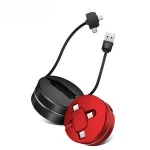 Amazon 2019 Cafele High Quality Logo Customizable TPE 3 in 1 Retractable Micro USB Cable Sync Data Charging Cable for Mobile