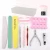 Import Amazon Hot Sale 12PCS Disposable Beauty Nail Manicure Pedicure Kit Yellow Color 200 Sets Per Carton from China