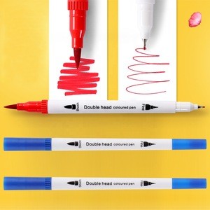 Amazon hot sell custom 36 colors dual tip brush pen marker pen with PVC bag