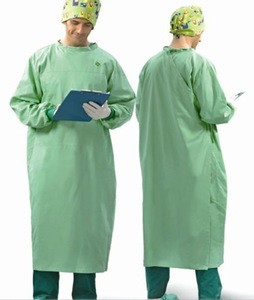 Antimicrobially treated polyester gowns uniform
