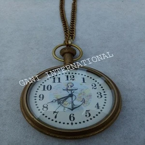 Antique brass Luxury pocket watch with chain