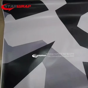 Arctic Camo Vinyl Car Wrap Military Black White Grey Camouflage Film Jungle Car Motorcycle Decal Sticker