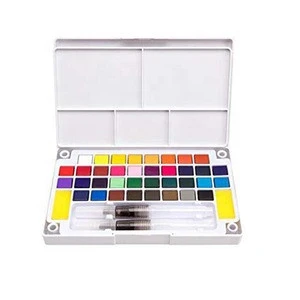 Art Supplies  Watercolor  with 2 PCS water brush 36 Artist Solid Cake Watercolor Paint Set