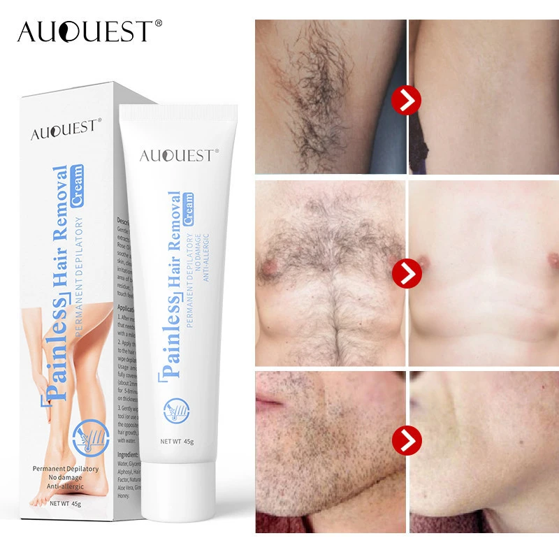 AUQUEST Wholesale Private Label Cheap Wholebody Use  Face Hand Body Hair Removal Cream Permanent