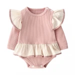 Autumn Thick Toddler Baby clothing sets, 0-12 months baby girls rompers knitted cotton baby bodysuits