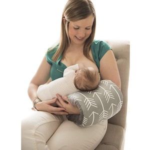 baby nursing arm pillow with 100% cotton fabric and cotton padded for breastfeeding