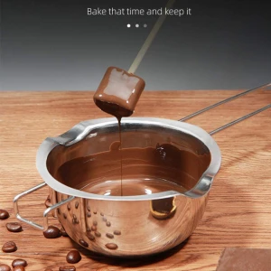 bakeware stainless steel chocolate warmer melting bowl with long handle