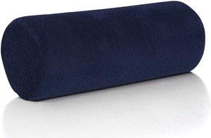 Bamboo Navy Neck Roll Pillow With Removable Washable Cover