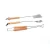 Import Barbeque Grill Tools Professional Stainless Steel Wooden Handle 3 pieces Bbq Grill Tool Set from China