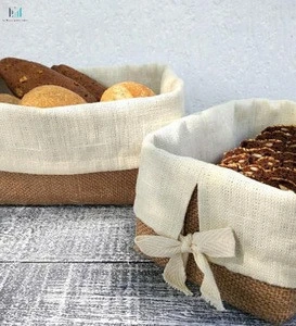 Basket liner with Linen liner Basket cover Farmhouse kitchen decor table Serving basket