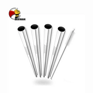 Beeman More Discount 215mm*12mm Eco Friendly Stainless Steel Bubble Tea Straw Drinking
