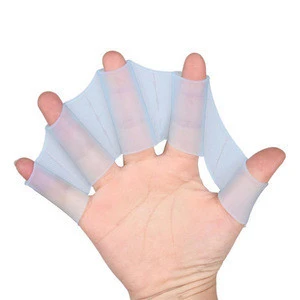 Beginner Swimmer Swimming Silicone Finger Webbed Gloves for Kids Adult Children