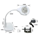 BEST 9145 High Quality LED Light 5X Portable Glass Wireless Table Lamp Magnifier Magnifying Lamp