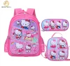 BESTWILL 3 in 1 School Backpacks Set Girls Cartoon Bookbags Bagpack with Lunch Bag and Pencil Case School Bags Set Kids