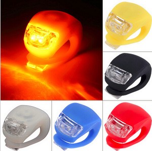 Bicycle front lights cycling flash bike led lights silicone head front rear wheel safety road light and Taillight
