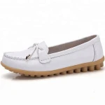 Big size  low heel anti slip nurse flat moccasins women ladies mother ballet flats genuine leather girl casual shoes