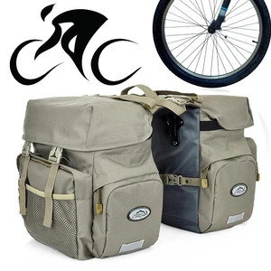 Bike Bag with Adjustable Hooks and Reflective Trim Factory Custom alforja para Large Pockets Bicycle Pannier Bag