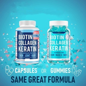 Biotin collagen peptide and keratin capsule joint skin and hair vitamin of optimal collagen peptide for female hair care