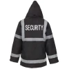 Black Airport Reflective Quilted Security Guard Winter Uniform Jacket