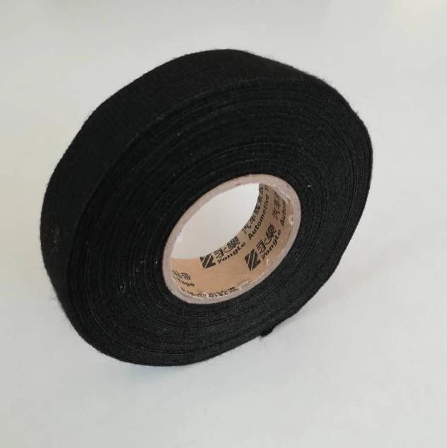 Black Automotive Wire Harness Loom Adhesive Cloth Fabric Tape