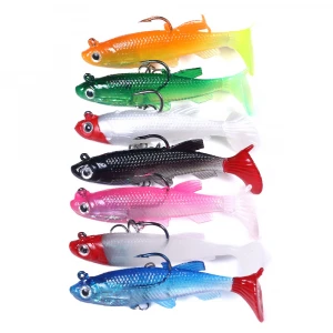 Black back white body 12.5g Lead Head Jig Lure Soft Fishing Bait With Triangle Hook