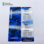 Blue Foldable Glossy Effect Name Brand  Printing Custom T-Shirt Hang Tags