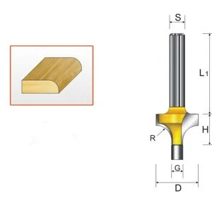 Brass Piloted Roundover Molding Wood Router Bits- Medium - 1/4&quot; Shank