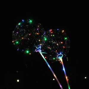 Bubble led light balloon with stick pole for party decoration