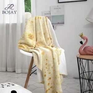Burrito Fleece Blanket Flour Tortilla Mexico Mexican Blanket Round &amp; Rectangle shape for Baby Kids Toddler &amp;Adult