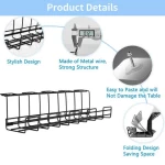 Cable Organize Folding Home Office Computer Metal Box Strip Holders Cord Wire Racks Under Desk Tray Cable Management Organize