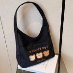 Canvas Womens Large Capacity 2024 New Single Shoulder  Autumn And Winter Cloth Bag College Student Class Bag Commuting Tote Bag