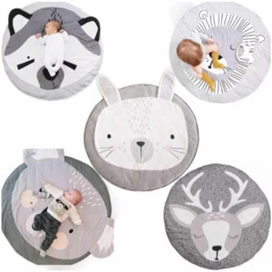 Cartoon animal pure cotton plush baby play mat lovely fox crawling mat for baby play