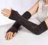 Casual fashion winter warm knitted woolen sleeves with gloves suitable for women