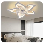 ceiling fan with led light, LIANGTE custom Factory Wholesale Dimmable Modern Fan with Light Remote 3 Color Bedroom Invisible Blades LED Ceiling Fans