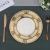 Import Cheap Ceramic Plates Dinner Set Custom Logo With Embossed Decal Gold Rim Tableware from China