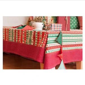Cheap Cotton&Linen Woven Printed Christmas Day Table Cloth
