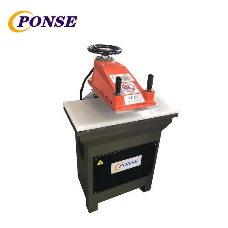 Cheap leather shoe cover swing arm cutting press making machine price