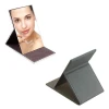 Cheap Personalized Custom Made Metal Square Pu Leather Mini Size Foldable Decorative Pocket Mirror