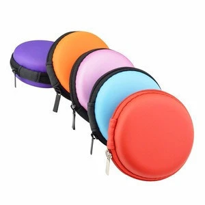 Chengde Earphone Carrying Case, Round Shape Carrying Hard EVA Case Storage Bag for Earbuds Earphone Headset,USB Cable